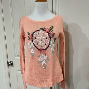 Hollister Peach Dreamcatcher Crew Neck Sweater